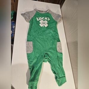 Way To Celebrate Green St Patricks Day 1 Piece Outfit. Lucky. Size 12 Month